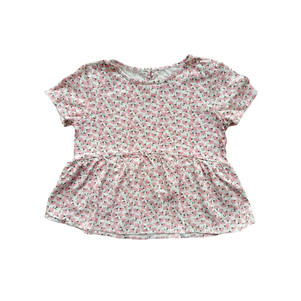 Copper Key Floral Peplum Top Size 8